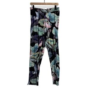 Robell Modell Paola Crane Floral Print Tapered Pants Black Multi Size 40 Regular